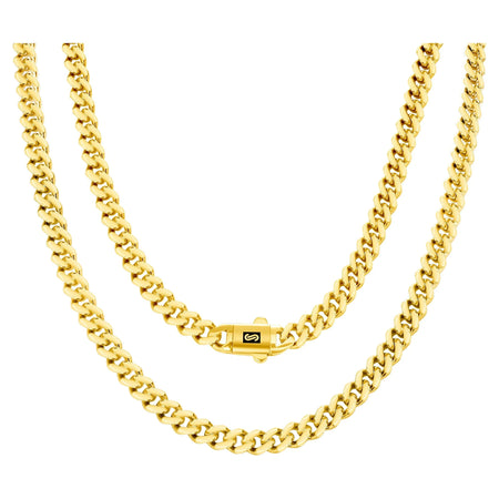 14K Real Yellow Gold Royal Monaco 6Mm Miami Cuban Link Necklace (16"-30") Italian Jewelry for Men & Women