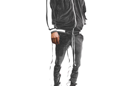 Velour Tracksuit Mens,2023 Men'S Velour Tracksuit 2 Pieces Winter Warm Full Zip up Jacket Sweatpants Fitness Sportswear Sweatsuit Jogger Sets