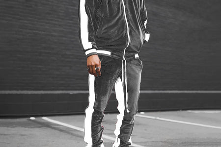 Velour Tracksuit Mens,2023 Men'S Velour Tracksuit 2 Pieces Winter Warm Full Zip up Jacket Sweatpants Fitness Sportswear Sweatsuit Jogger Sets