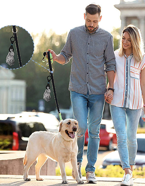 Load image into Gallery viewer, Dog Poop Bag Holder for Leash Waste Bag Carrier Dog Poop Bag Dispenser for Walking Running Bicycle Accessory 2 Pieces (Black + Pink)
