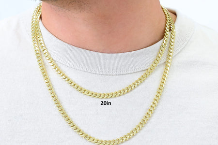 14K Real Yellow Gold Royal Monaco 6Mm Miami Cuban Link Necklace (16"-30") Italian Jewelry for Men & Women